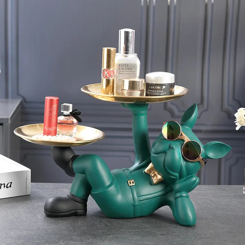 Elegant French Bulldog Storage Tray Ornament for Entryway Shoe Cabinet Decoration Living Room Statue Home Décor Decor Items