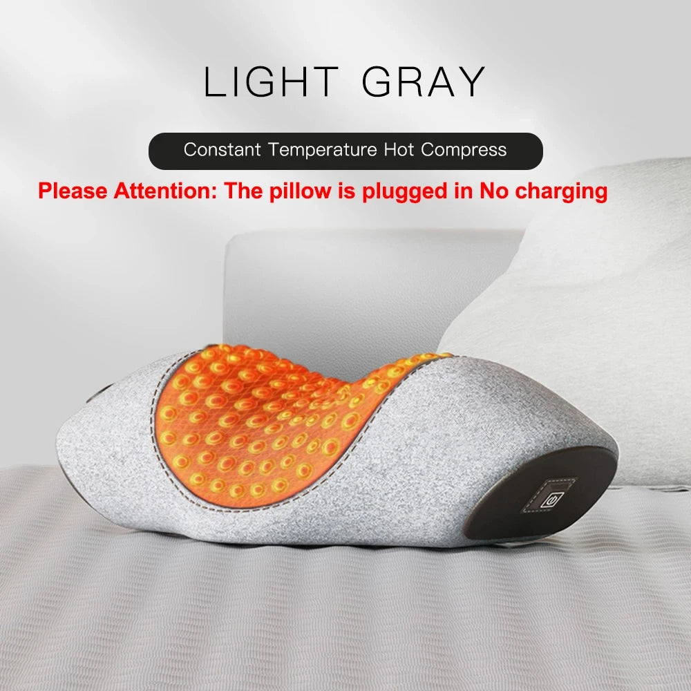 Neck Massage Pillow Cervical Massager Spinal Traction Device Shoulder Neck Massage Pillow Vibration Hot Compress Health Care