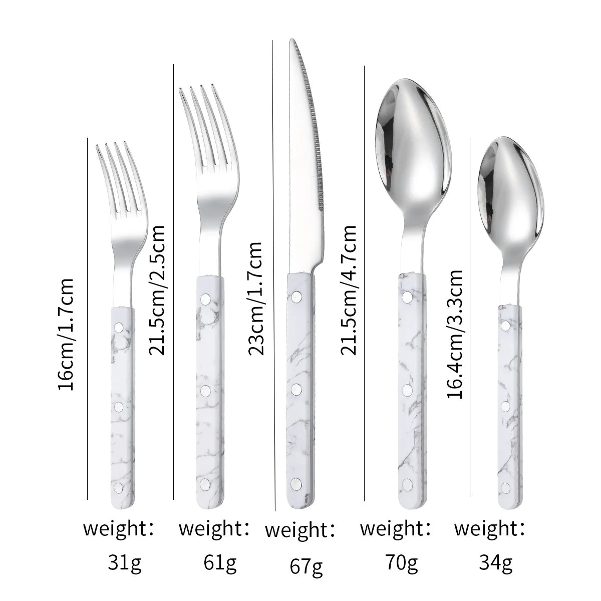 6 Pcs Fashion New Colorful Handle 304 Cutlery Set 18/10 Stainless Steel Creativity Gift Flatware Knife Fork Spoon Drop Ship