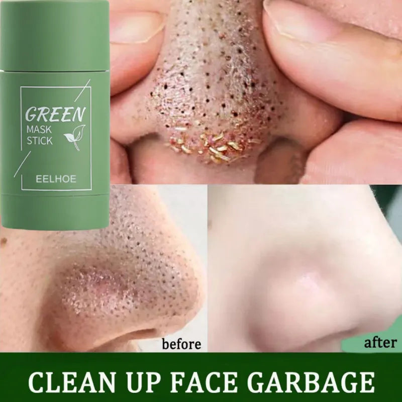 Green Tea Mask Stick Remove Blackhead Acne Dark Spot Face Deep Clean Purifying Clay Shrink Pore Oil Control Fine Korean SkinCare